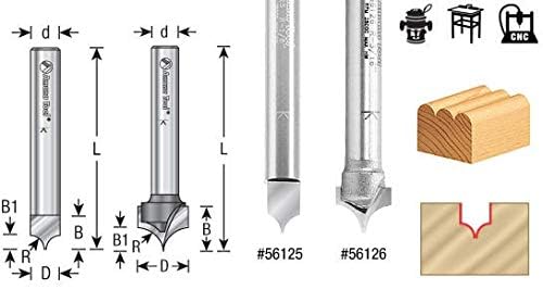 Amana Tool - 56126 Carbide Tipped Pt. Cutting Roundover 3/16 Radius x 3/8 Dia x 19/64 x