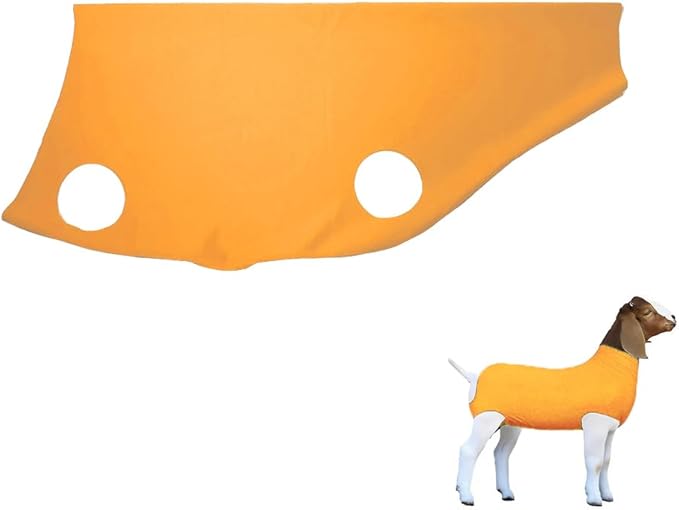Spandex Goat Tube for Show Goats - Show Livestock Supplies: Goat Covers & Blankets Rich in Color (Medium, Large) (Orange, Medium)