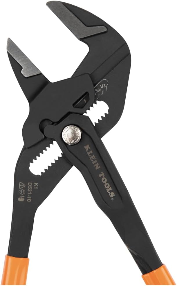 Klein Tools D53102KIT Adjustable Pliers Wrench Set, Compact High-Leverage Parallel Smooth Jaw Pliers, 7-Inch and 10-Inch, 2-Piece