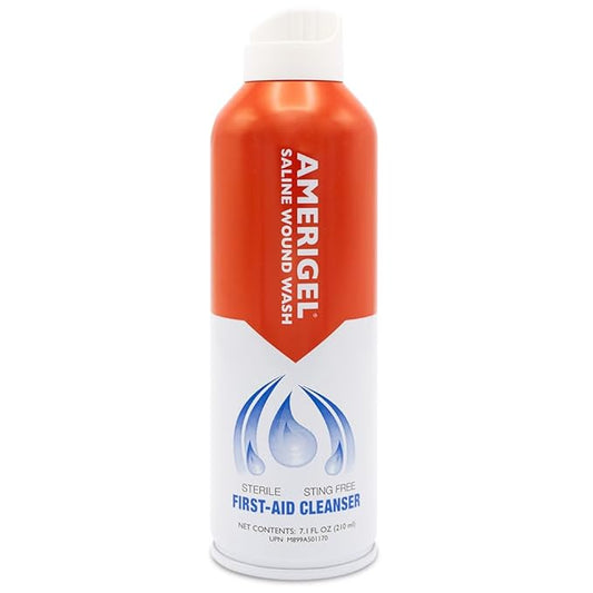 AMERIGEL - Saline Wound Wash - First Aid Cleansing Solution - Advanced Skin and Wound Care - 7.1 Oz.