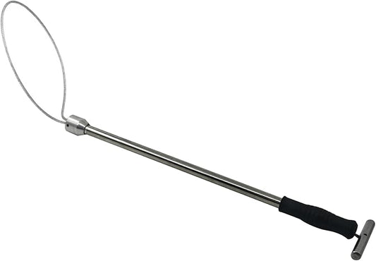 Animal Catch Pole, 19in Stainless Steel Adjustable Ring Catcher for Dog Pig Control, Heavy Duty Farm Animal Handling Tool