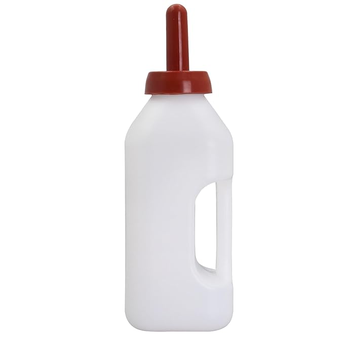2 Quart Calf Nursing Feeding Bottle with a Replacement Nipple, Calves Nursing Milk Feeding Bottle with Handle Livestock Supplie
