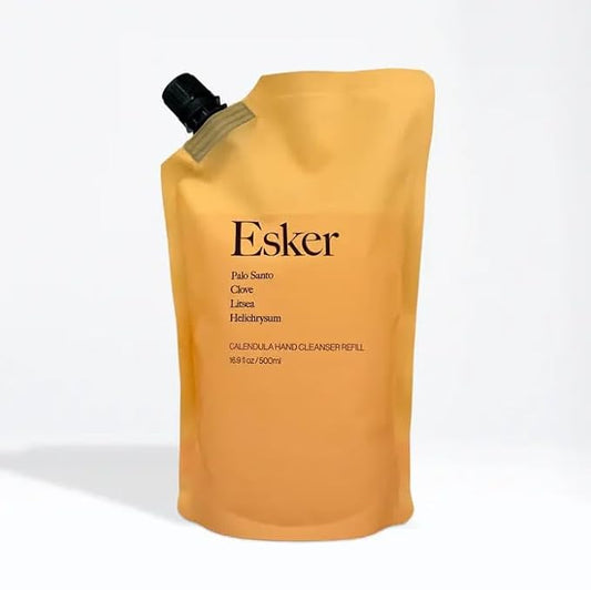ESKER Calendula Hand Cleanser Refill Pouch – Plant-Based Hand Wash Refill with Essential Oils & Calendula – Eco-Friendly, Cruelty-Free, Sulfate-Free – 16.9 fl oz