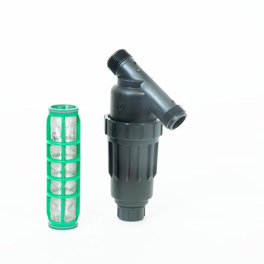 DIG P17-155 1" All-Purpose Heavy Duty Drip Irrigation Kit MPT Inline Y Filter with 155 Mesh Stainless Steel Screen and Flush Cap for Drip Irrigation and Micro Sprinklers