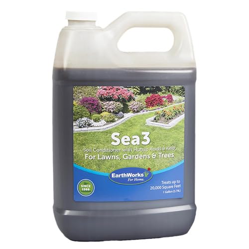 Sea3 Soil Conditioner | Organic Liquid Fertilizer with Humic Acids, Kelp & Molasses for Healthier Lawns, Vibrant Gardens & Resilient Plants, 1 Gallon