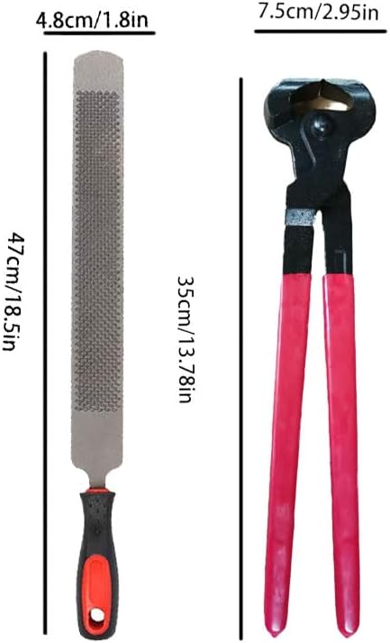 Professional Hoof Trimming & Rasp Tools for Horses, Durable Carbon Steel Farrier Tools for Hoof Care