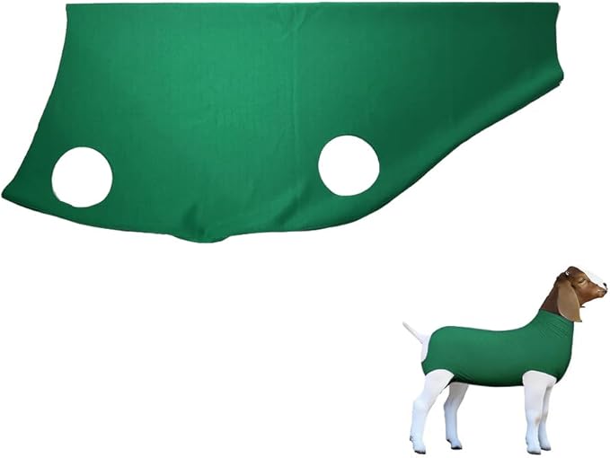 Spandex Goat Tube for Show Goats - Show Livestock Supplies: Goat Covers & Blankets Rich in Color (Medium, Large) (Dark Green, Large)
