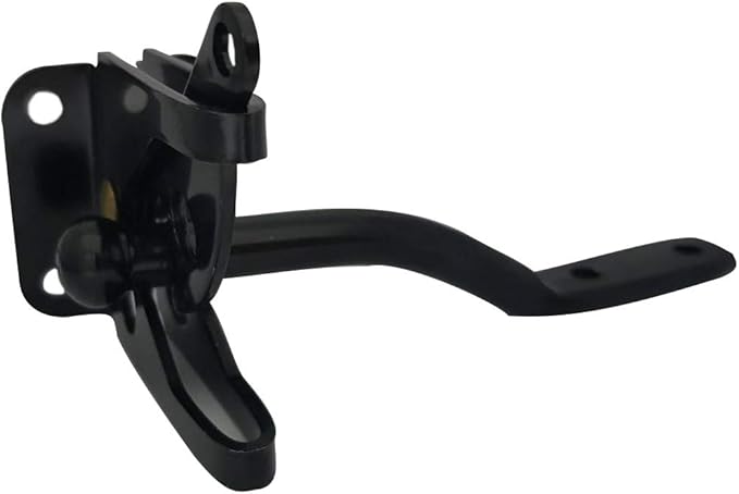 QCAA 304 Stainless Steel Self-Locking Gate Latch, 2-1/8", Black Coated, Made in Taiwan, 1 Pack
