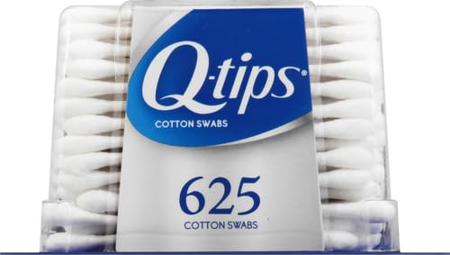 Q-tips Cotton Swabs for Hygiene and Beauty Care Original Cotton Swab Made with 100% Cotton 625 Count, White (Pack of 2)