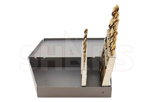 Shars 1/16-1/2" by 32nds 15 Pcs M35 Cobalt Heavy Duty Black & Gold Finish Jobber Drill Set 135° Point Angle 404-2205 P