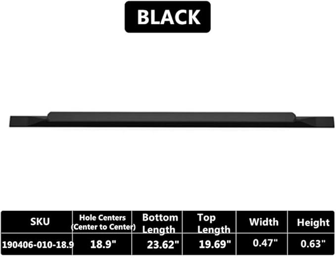 Kitchen Cabinet Pulls - Black Cabinet Handles - 5 Pack Long Cabinet Hardware for Drawers Dresser Furniture Pulls (18.9 inches Hole Center - 23.62 inches Length)