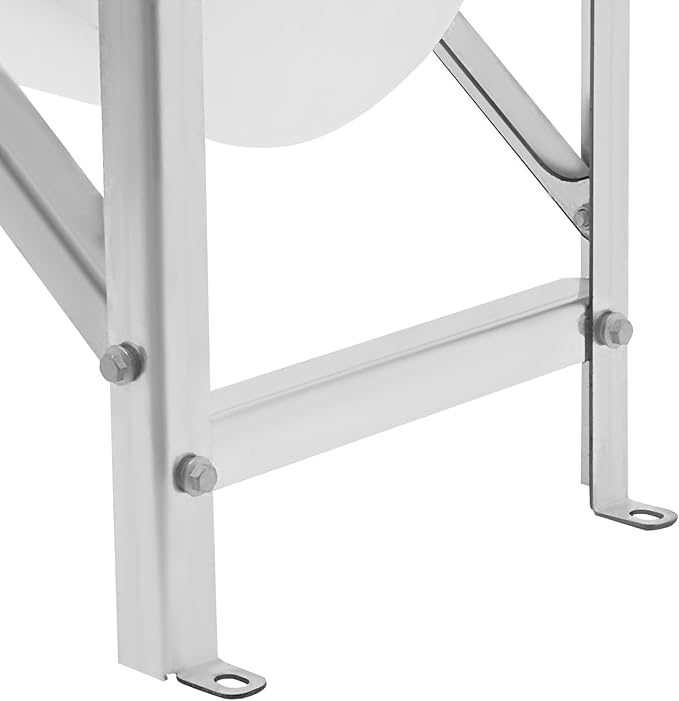 Livestock Feed Trough with Stand, 35L/9.25Gal Capacity Livestock Water Trough with Triangular-Structure Stand 39" Long Portable Farm Animal Feeder for Calves, Pigs, Sheep and Horses (White)