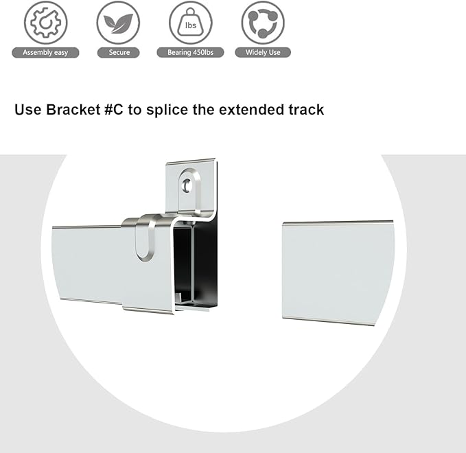 4FT Heavy-Duty Galvanized Steel Box Rail with 2 X Bracket, 450 lbs Capacity,Kit for Outdoor Use
