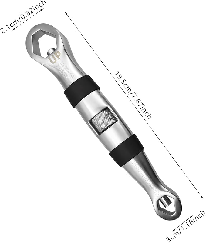 Universal Multifunctional Adjustable Wrench 23 in 1 Spanner Nut and Bolt Pocket Tool from 1/4 to 3/4 Inch and 7mm to 19mm