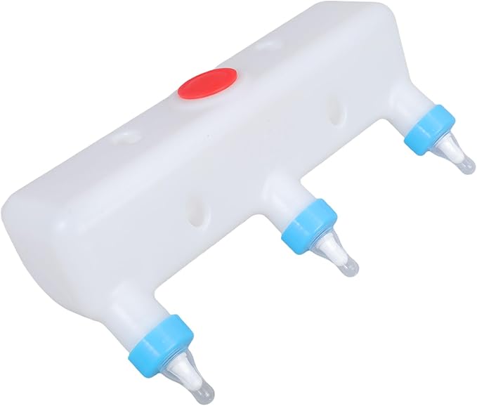 Multiple Animal Milk Dispenser with 3 Silicones Nipples Hanging Feeder for Piglets Calves Lamb Nursing Bottle Farm Tool Pet Livestock Nursing Equipment
