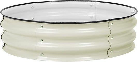 BPS Metal Raised Garden Bed, 2.5FT Diameter Galvanized Planter Raised Garden Boxes for Flower Planters, Vegetables Herb