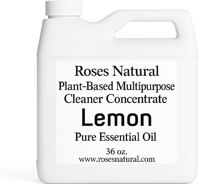 Plant-Based Multipurpose Cleaner Concentrate, Lemon Pure Essential Oil, 36 oz, All-Purpose Bathroom Kitchen Floor Glass Degreaser