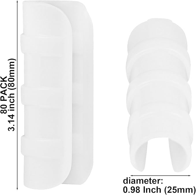 80PCS 3/4 inch Greenhouse Clips White Greenhouse Clamps Black Plastic Clamps Garden Buildings Tube Clips for PVC Pipe Greenhouse Films, Sunshade Nets, Shelters, Farming, Gardening