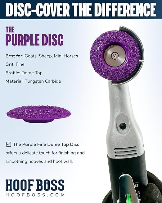 Hoof Boss Electric Goat Hoof Trimmer Kit, 110V US — Rotary Hoof Grinder for Goats & Small Ruminants with Medium & Fine Discs, Dome Top Finisher, Buffing Sander, Safety Glasses & Tool Bag