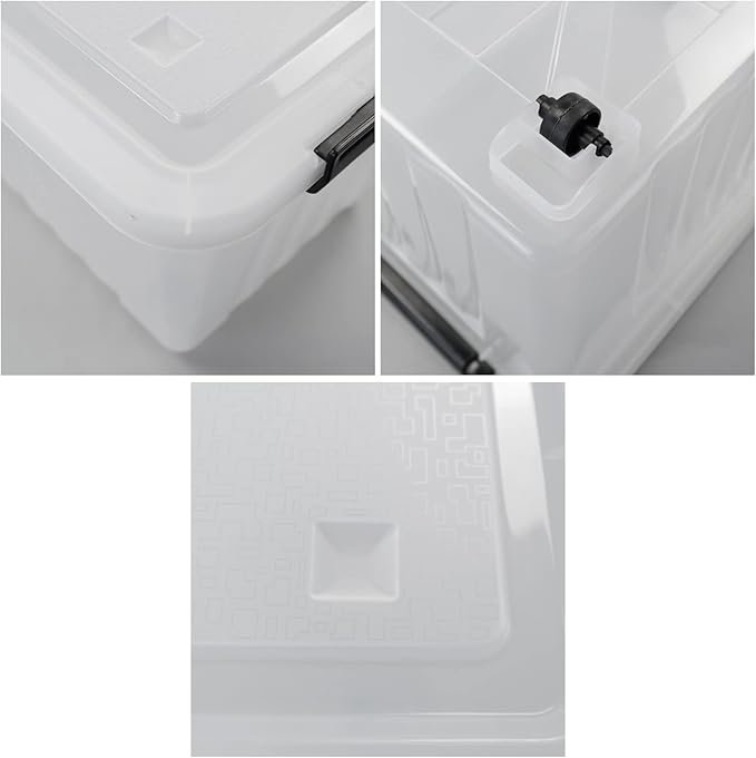 4-Pack Plastic Large Storage Box with Lid, Latching Storage Box Bin, Clear, 30 L
