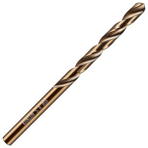 1/8" Cobalt Drill Bit(10Pcs), M35 HSS Metal Drill Bit Set forwood, Hard Metal, Stainless Steel, Cobalt Steel M35 Jobber Length Twist Drill Bits