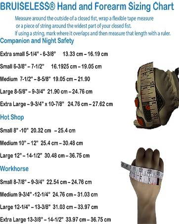 Bruiseless® Hot Shop Hand and Forearm Protector, Fire, Cut, and Puncture Resistant. Impact-Absorbing System