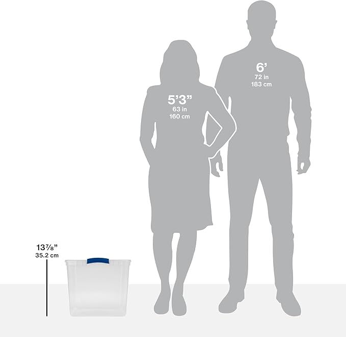 2 Pack 66 Quart Clear Plastic Storage Bins - Large Stackable Storage Containers with Secure Latches, Heavy-Duty Organizer for Home, Office, Garage & Basement