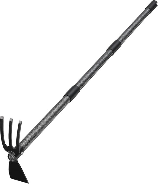 COCONUT Hoe Garden Tool, 60 Inch Garden Hoe Long Handle for Weeding, Hoe Cultivator 2 in 1 Hand Garden Tools for Gardening Planting