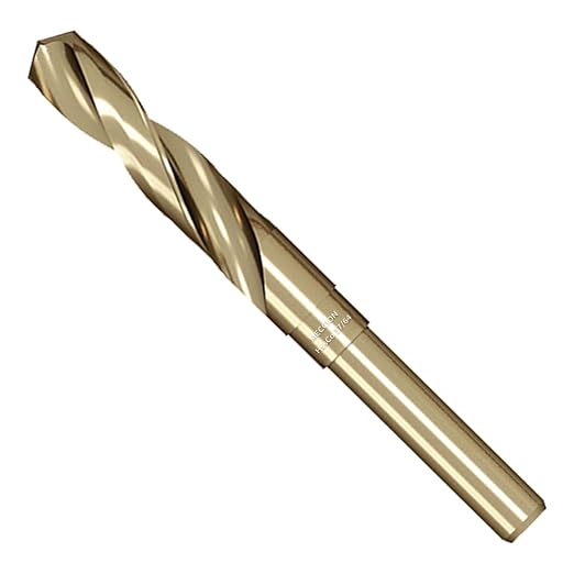 Meccion Cobalt Drill Bit 37/64 Inch High Speed Steel M35 Reduced Shank Twist Drill Bit for Metal, Cast Iron, Stainless Steel, Alloy, Non-Ferrous Etc.
