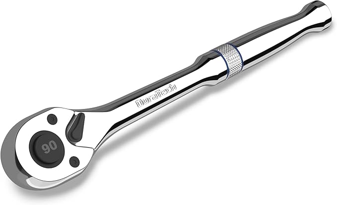 DURATECH 3/8-Inch Drive Ratchet, 90-Tooth Quick-release Ratchet Wrench, Reversible, Chrome Alloy Made, Full Polished, Stocking Stuffers for Men Women Gifts for Men Gifts for Women Gifts for Dad