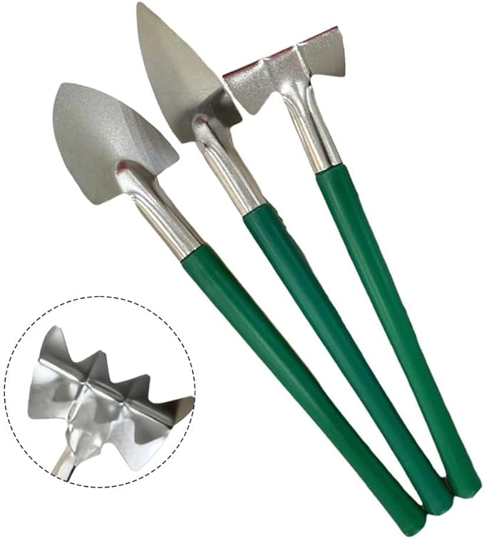 Fairy Garden Tool Set - Stainless Steel rake, Trowel and Transplanter, Succulent Tools Kit for-Seedlings, Bonsai, Succulents, Herbs, Terrariums and Planting 3PACK