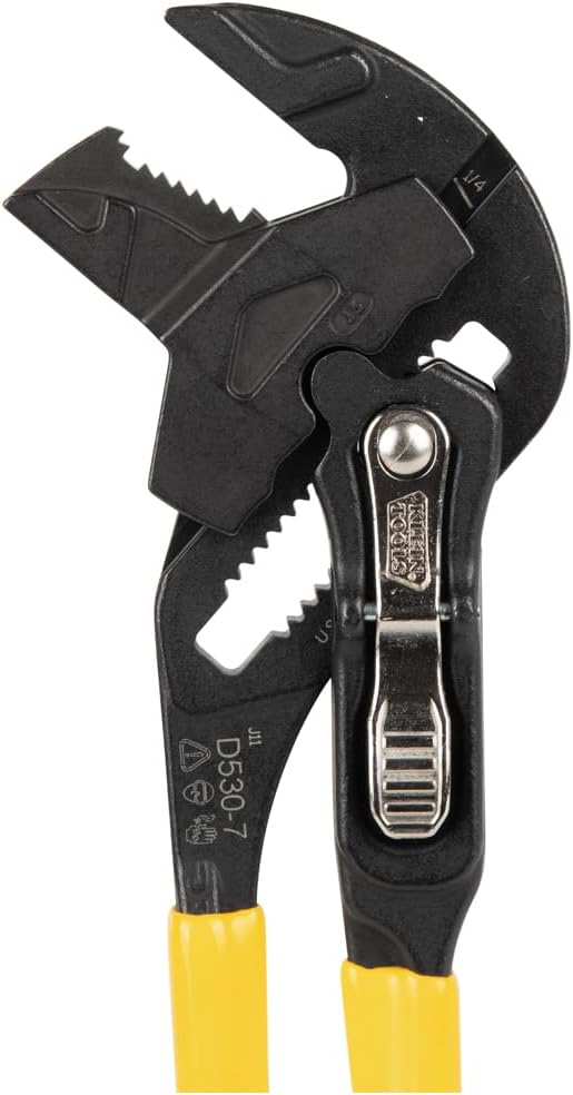 Klein Tools D53002KIT Plier Wrench Set, 2-Piece High-Leverage Pliers with Adjustable, Reversible Jaw, Smooth and Knurled Teeth, 7-Inch and 10-Inch