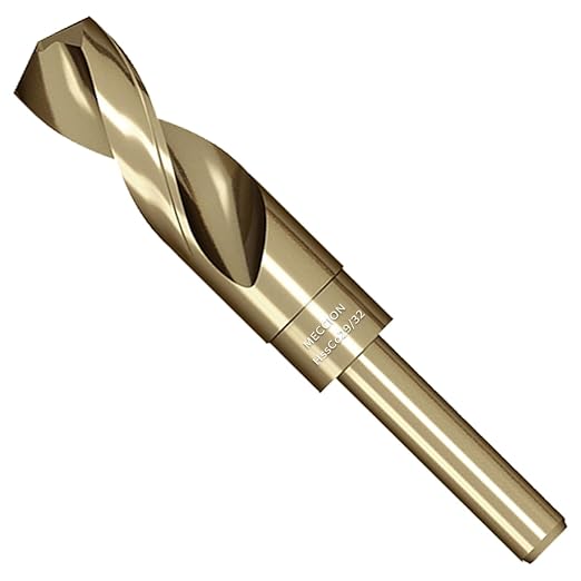 Meccion Cobalt Drill Bit 29/32 Inch High Speed Steel M35 Reduced Shank Twist Drill Bit for Metal, Cast Iron, Stainless Steel, Alloy, Non-Ferrous Etc.