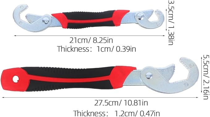 VALICLUD 2Pcs Adjustable Quick Opening Pipe Wrench Multifunction Spanner Tools with Ergonomic Comfortable Handles Portable Hand Tools for Home and Professional Plumbing Maintenance