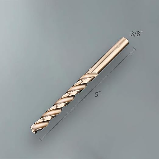 Lichamp 3/8" HSS Cobalt Drill Bits 5PCS with Three Flute for Hard Metal, Hardened Stainless Steel and Cast Iron