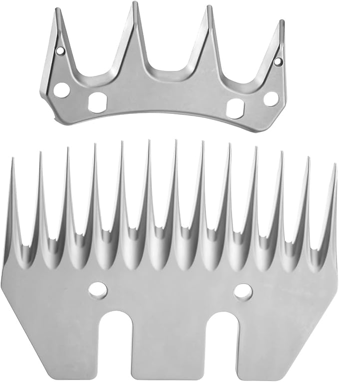 13 Tooth Sheep Shears Replacement Blades PRO Universal Blade for All Major Brands Oster GDJOB TAKEKIT BEETRO Dragro Lister Heiniger Sheep Clippers for Sheep Alpacas Goats (13 Tooth Silver)