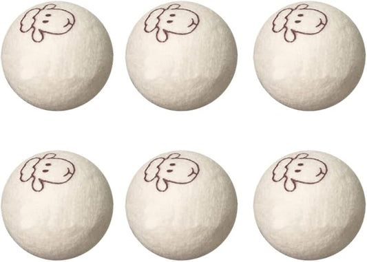 TOPINCN 6pcs Wool Dryer Balls with Storage Bag, 7cm Fabric Softener Reusable Wool for Laundry Softens Clothes Reduces Static Wrinkles Drying Time