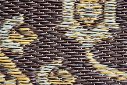 Mad Mats Traditional Outdoor Rug, Reversible Plastic Mat (6' x 9', Oriental Turkish - Black/Brown) for Patio, Porch, Poolside, Mudroom, Camping, RV, Deck
