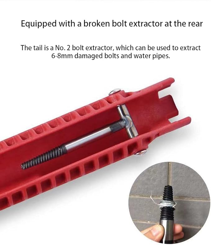 8 in 1 Multifunctional Sink Bathroom Wrench, Plumbing Installation Tool Household Water Pipe Faucet Washing Basin Corner Valve Sink Repair Removal Tool