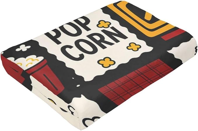Popcorn Blanket Movie Theater Throw Blanket Cinema Soft Cozy Fleece Fuzzy Stuffed Plush Flannel Gifts for Girls Women Boys Kids Adults 50"X60"