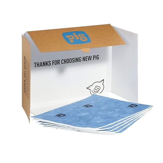 PIG Water Absorbent Mat | Reusable | 5 Pack | 15" W x 19" L | Absorbs up to 29 oz per pad | Blue and White | PM50534