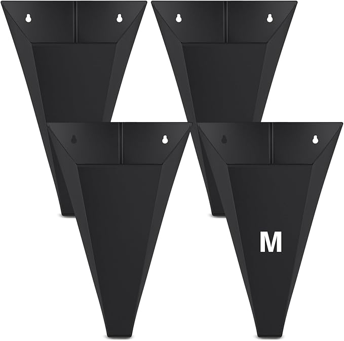 Mumufy 4 Pcs Medium Galvanized Steel Poultry Restraining Cones Flat Back Funnel Cone, up to 10 Pounds, Chicken Killing Cone for Butchering Chicken Birds Turkeys, Easy to Clean(Black)