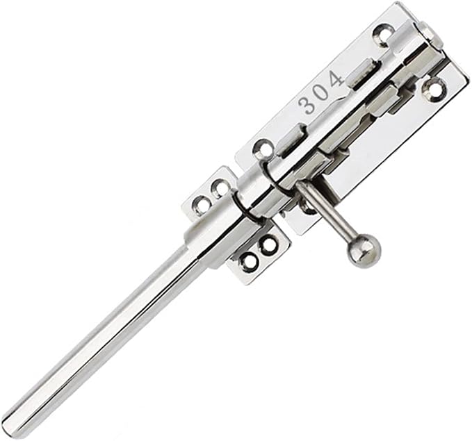 10in Slide Bolt Gate Latch 304 Stainless Steel Barrel Bolt Latch Heavy Duty Door Security Lock Thickened Door Latches Hardware with Mounting Screws for Barn Fence Shed Basement