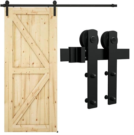 4FT Sliding Barn Door Hardware Kit - Single Wood Door, Quiet and Easy to Install - Fits 24" Wide and 1.18"-1.96" Thick Panels