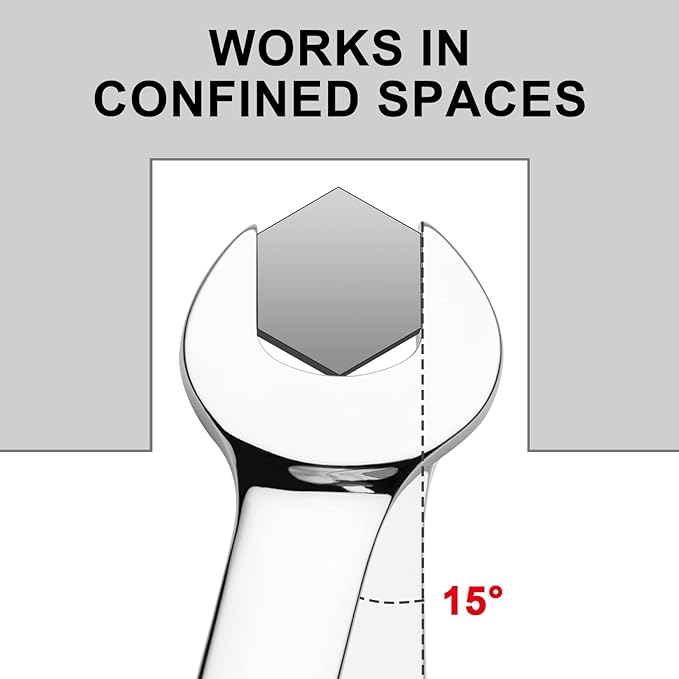 Jetech 1-1/4 Inch Ratcheting Combination Wrench, Industrial Grade Gear Spanner with 12-Point Design, 72-Tooth Ratchet, Made with Forged and Heat-Treated Cr-V Steel in Chrome Plating, SAE