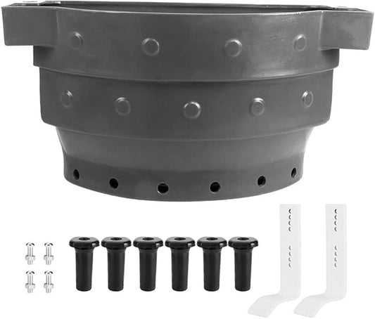 Calf Milk Feed Bucket High Capacity 38L Plastic Livestock Feeding Pail with 6 Rubber Nipples for Cattle Sheep Breeding Animals Durable Large Capacity Milk Feeder