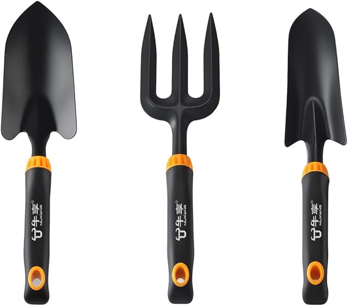 Gardening Tools Suitable for Planting, Excavating, and ventilating Soil, with a 3-Piece Set of Digging Shovel, transplanting Shovel, and loosening