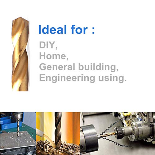 10PCS,13/32", Titanium Coated Twist Drill Bits