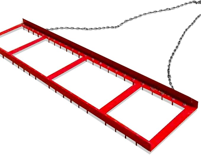 Trigon Sports Heavy Duty Bolt Drag Mat, Field Surface Leveling Spike Drag Mat with Pull Chain, Infield Drag Harrow for Manual or Vehicle Assisted Pulling, 6' Wide Bolt