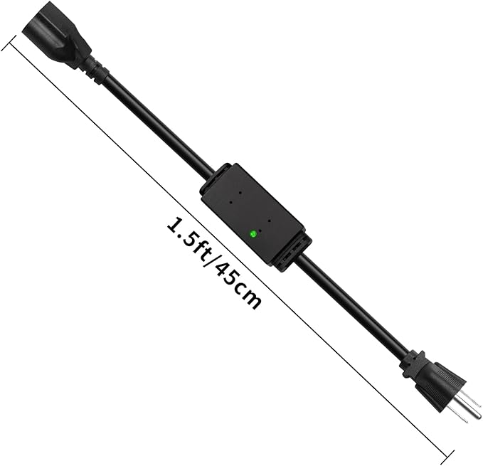 Thermostat Controlled Extension Cord - On at 32°F/Off at 50 °F, Thermostat Controlled Outlet No Need to Close Manually, for Chicken Water Coop Heater Heated Water Bowl Bird Bath Deicer Roof Cable